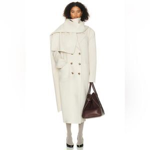 HELSA oversized coat with detachable scarf cream overcoat winter FWRD Revolve